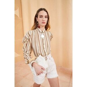 Sold - Ulla Jhonson striped long sleeves button up top